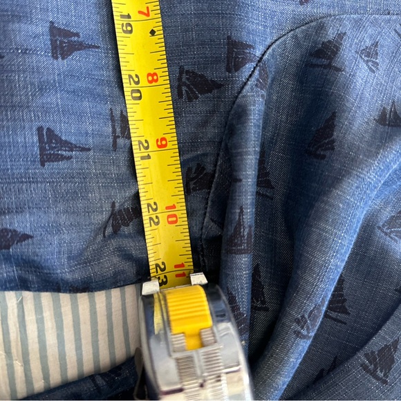 Foxcroft Blue Sailboat Print Shirt - Picture 5 of 6